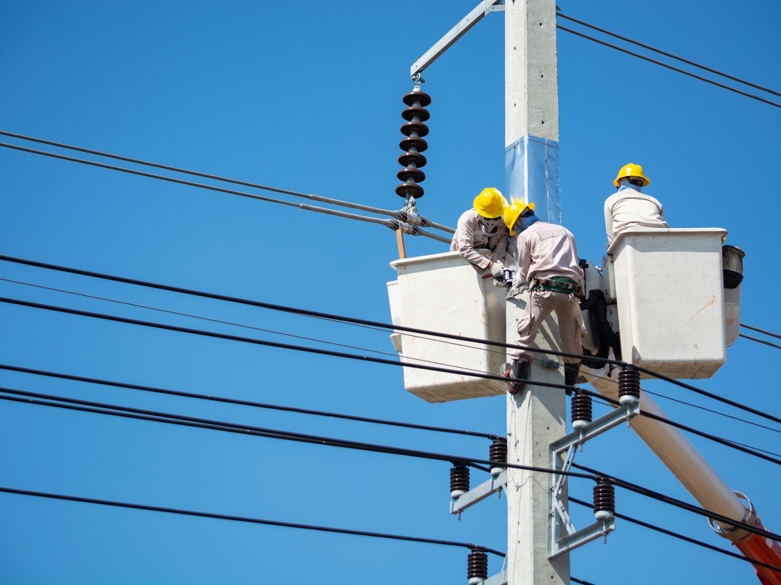 Electrician working on a residential electrical panel